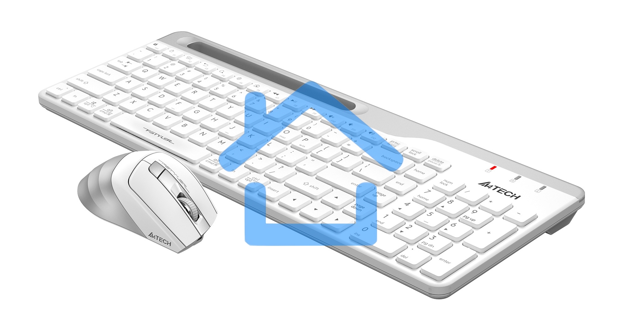 Клавиатура + мышь A4Tech Fstyler FB2535C клав:белый/серый мышь:белый/серый USB беспроводная Bluetooth/Радио slim