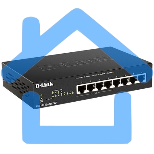 Коммутатор D-Link DGS-1100-08PLV2/A1A 8G настраиваемый