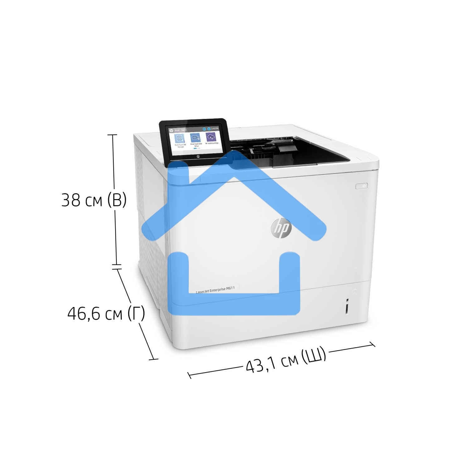 Принтер лазерный HP LaserJet Enterprise M611dn (7PS84A), A4, ч/б, печ. до 61 стр/мин., 1200 x 1200 dpi, USB, RJ-45