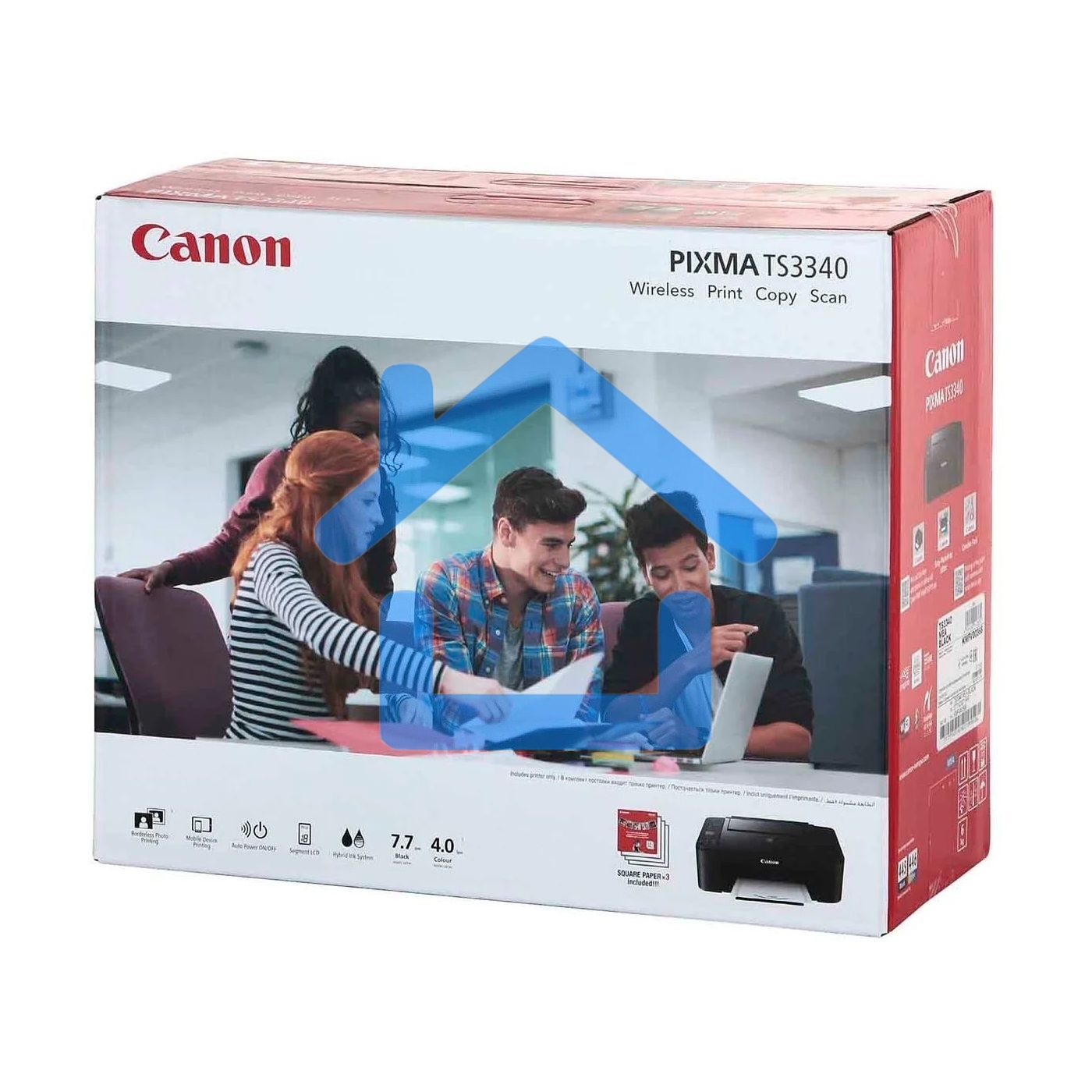 МФУ струйное Canon PIXMA TS3340 (3771C007), A4, цветной, печ. 7.7 стр/мин (ч/б) 4 стр/мин (цвет), 1200 x 4800 dpi (принтер) 600x1200dpi (сканер), USB, Wi-Fi, Air Print, Mopria