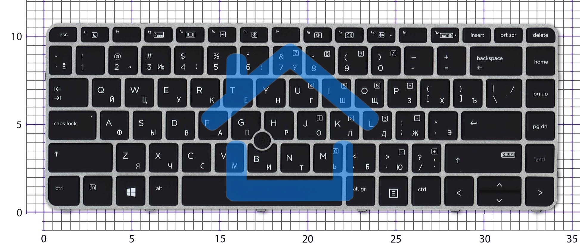 Клавиатура для ноутбука HP ZBook 14u G4 черная