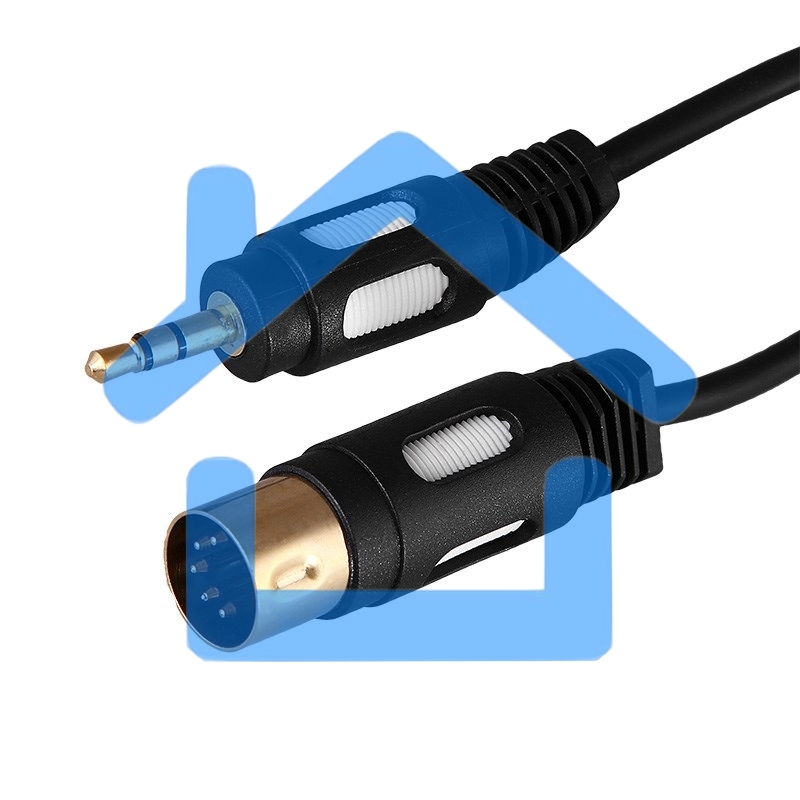 Шнур DIN 5 Pin - Stereo 3,5 мм, длина 1,5 метра (GOLD) Rexant