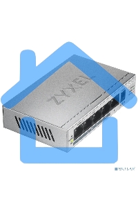 Коммутатор Zyxel GS1005HP Switch PoE +, 5xGE (4xPoE +), desktop, metal, silent, PoE budget 60 W
