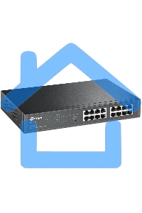 Коммутатор TP-Link SMB TL-SG1016PE Easy Smart гигабитный 16-портовый коммутатор с 8 портами PoE+