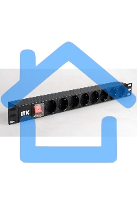 Блок розеток 8 розеток нем. стандарт, с LED выключателем,1U, без шнура, вх. C14, алюминиевый профиль PDU 8 розеток нем. стандарт, с LED выключателем,1U, без шнура, вх. C14, алюминиевый профиль