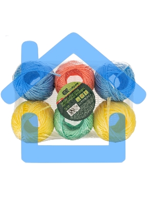 Набор шпагатов полипропиленовых Сибртех 93884 6 шт., 1200 текс, 2 мм, L 60 м, MIX цветов, Россия