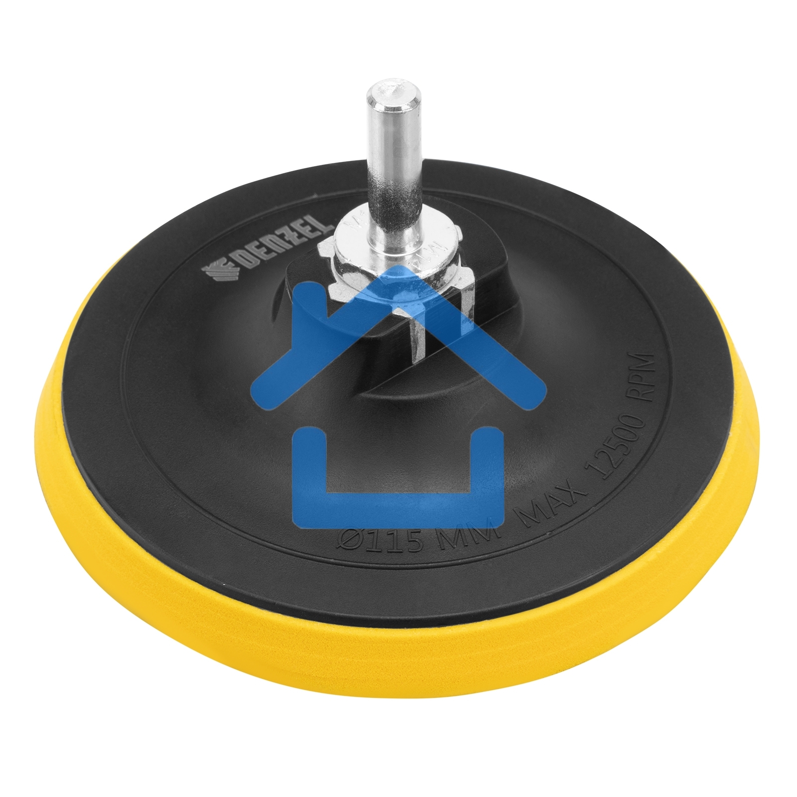 Тарелка опорная Denzel для дрели и УШМ с липучкой, 115 мм, стандартная, с адаптером c М14 на d8
