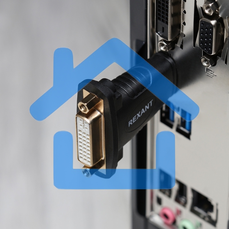 Переходник штекер HDMI - гнездо DVI-I Rexant