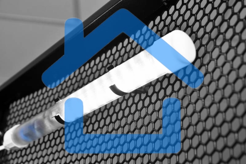 Панель осветительная Rem, с кронштейном серого цвета, 1U, 40х484х35 мм (ВхШхГ), 230V, 19