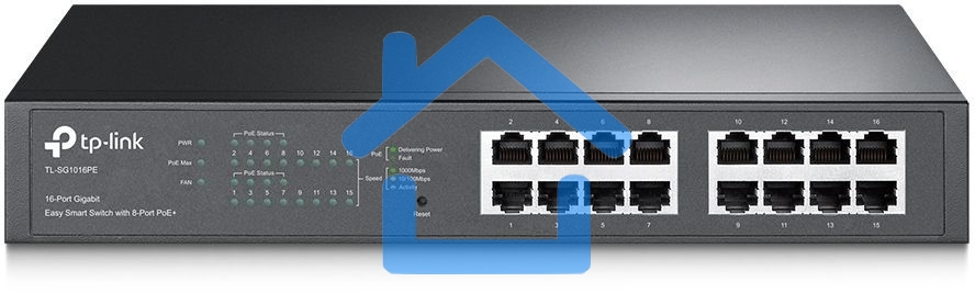 Коммутатор TP-Link SMB TL-SG1016PE Easy Smart гигабитный 16-портовый коммутатор с 8 портами PoE+