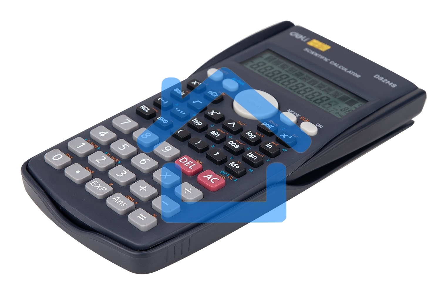 Калькулятор научный Deli ED82MS темно-синий 10+2-разр.