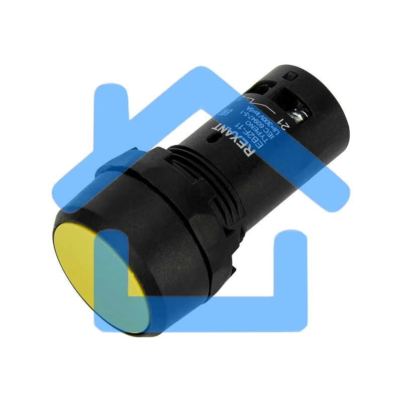 Кнопка EB22 возвратная желтая NO+NC 230 В Rexant