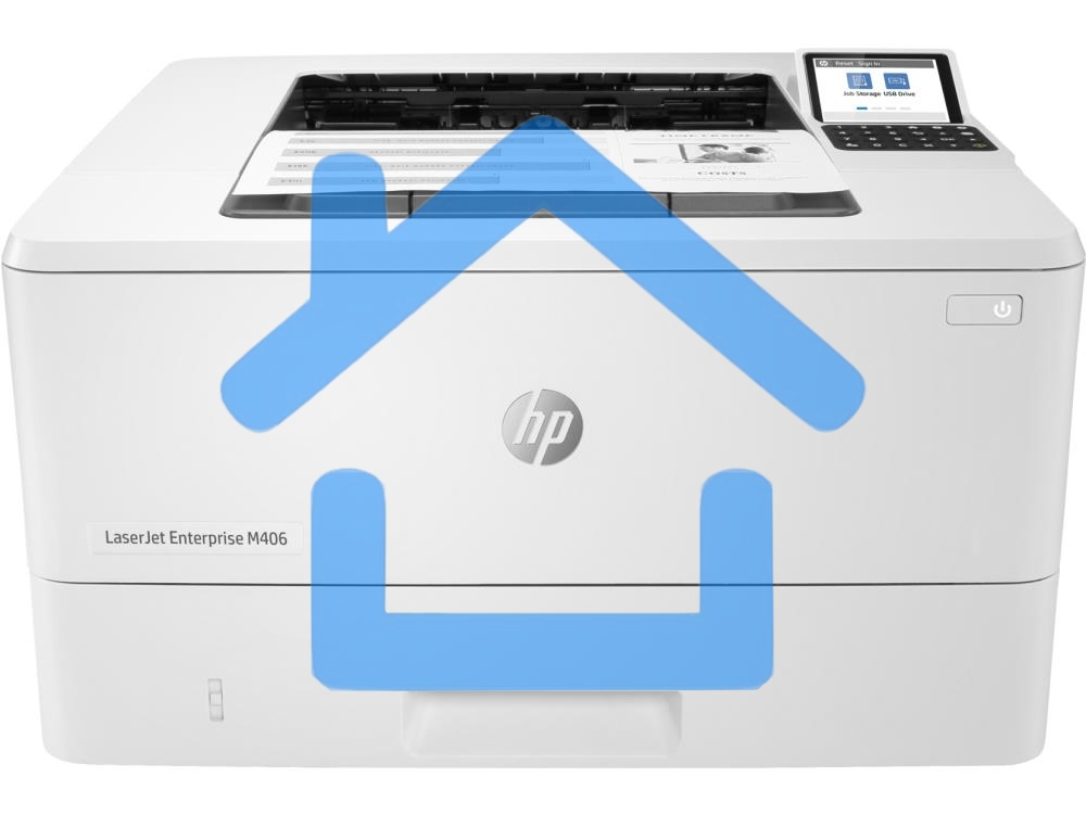Принтер лазерный HP LaserJet Enterprise M406dn (3PZ15A), A4, ч/б, печ. до 40 стр/мин., 1200 x 1200 dpi, USB, RJ-45, Air Print, Mopria
