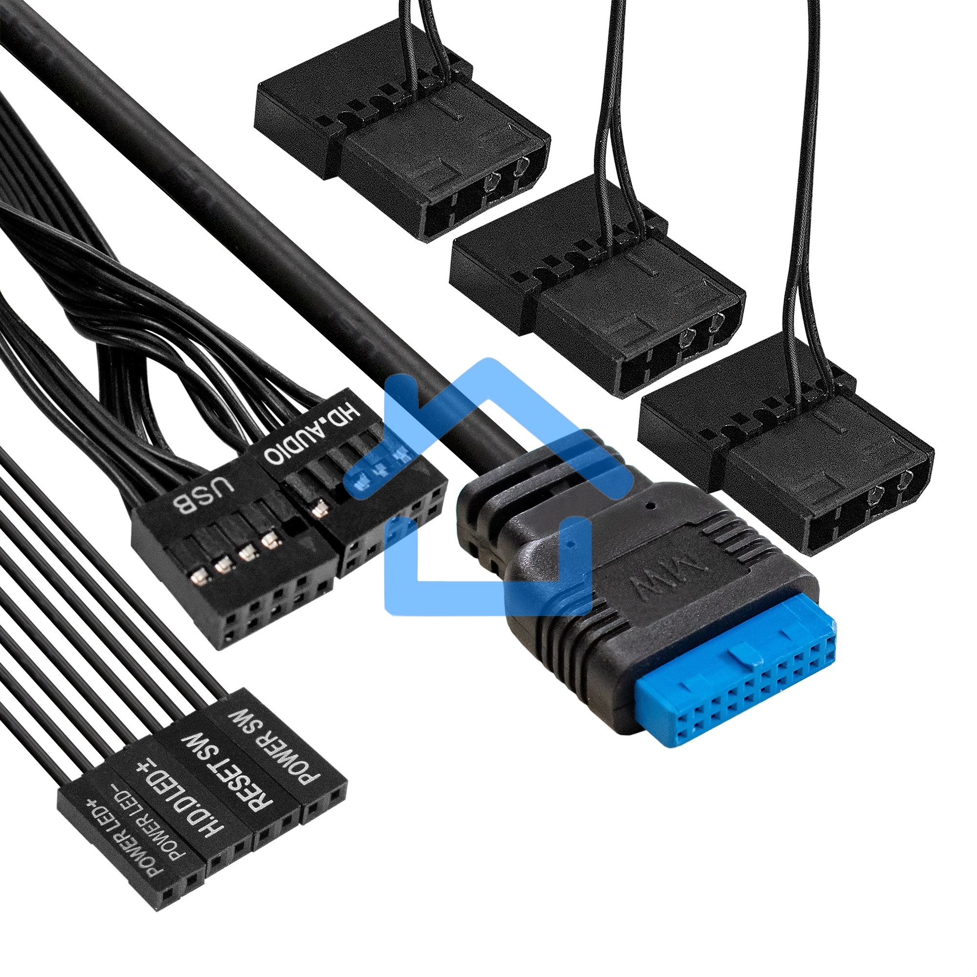 Компьютерный корпус Miditower ExeGate EVO-8227-NPX500 (ATX, БП 500NPX с вент. 12см, 2*USB+1*USB 3.0+HD Audio, черный, 3 вент. RGb, закаленное стекло)