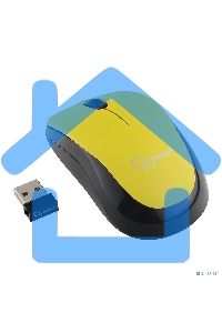 Мышь беспроводная Gembird MUSW-360-LM желтый, 1000 dpi, радиоканал, USB, кнопки - 3