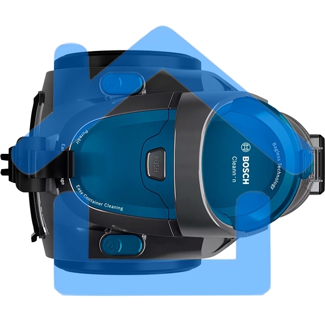 Пылесос Bosch BGS05A220 Global синий/серый, 700/800 Вт, уборка сухая, пылесборник контейнер 1.5 л