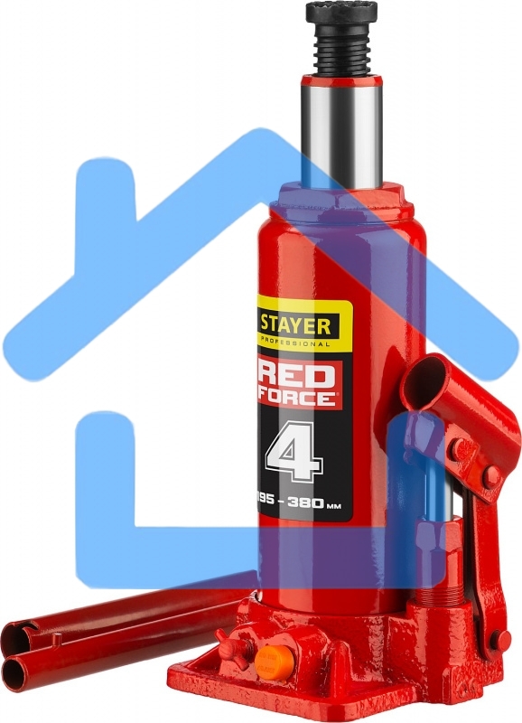 Домкрат STAYER 43160-4_z01гидравлический бутылочный red force 4т 195-380мм