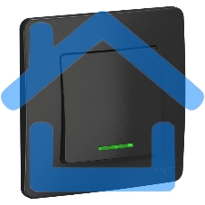 Выключатель 1-кл. СП BLANCA (сх.1) 10А 250В с подсветкой антрацит SchE BLNVS010116