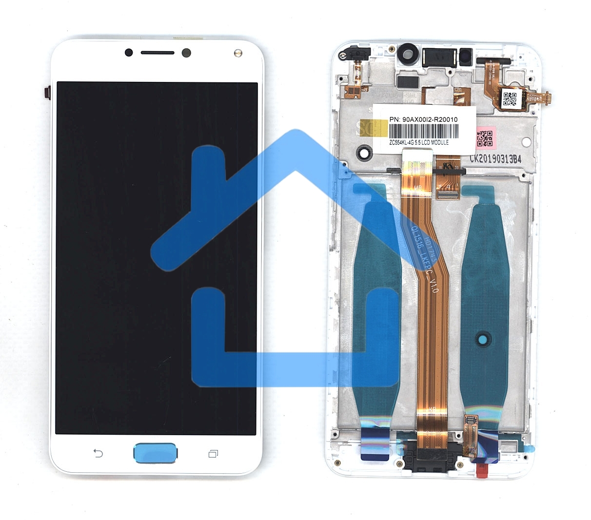 Дисплей для Asus ZenFone 4 Max ZC554KL белый с рамкой