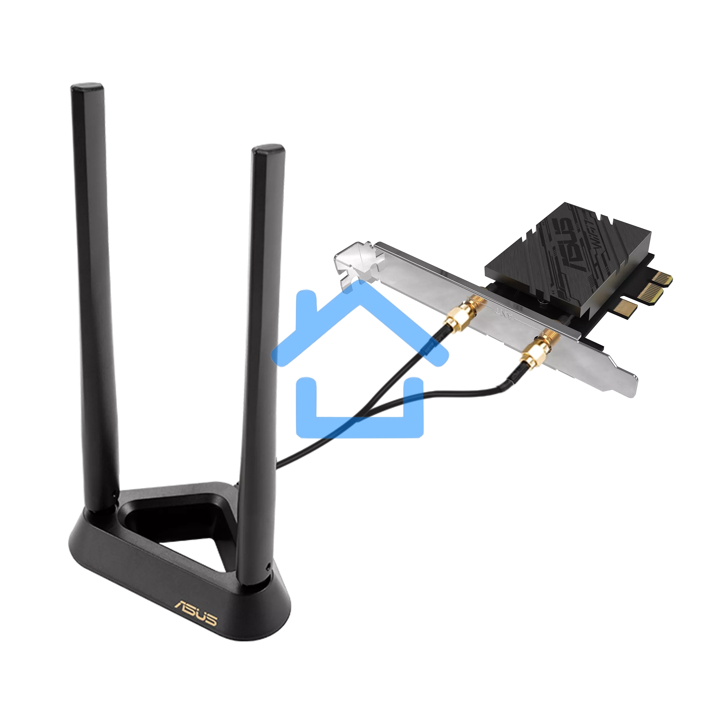 Сетевой адаптер Wi-Fi + Bluetooth Asus PCE-BE92BT BE9400 PCI Express (ант.внеш.несъем.) 2ант.