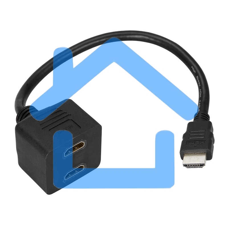 Переходник Rexant штекер HDMI - 2 гнезда HDMI с проводом, черный (10 шт./уп.)