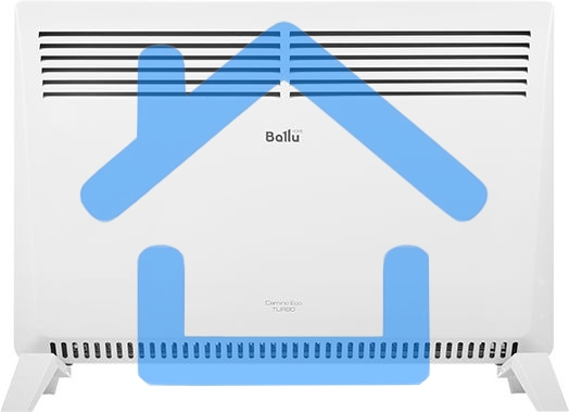 Конвектор Ballu Camino Eco Turbo BEC/EMT-2000 белый, 2000 Вт, 25 м2, термостат