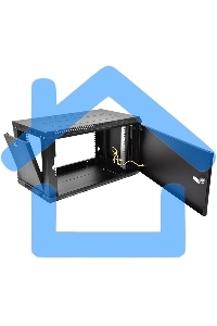 Шкаф телекоммуникационный настенный разборный ЦМО ЭКОНОМ 6U (600 x 650) дверь металл, черный (ШРН-Э-6.650.1-9005)