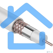 Кабель коаксиальный Rexant RG-6U+Cu, 75 Ом, Cu/Al/Cu, 64%, бухта 100 м, белый