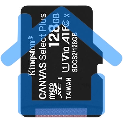 Флеш карта Kingston 128Gb micSDXC Canvas Select Plus 100R A1 C10 Single Pack w/o ADP EAN: 740617299076