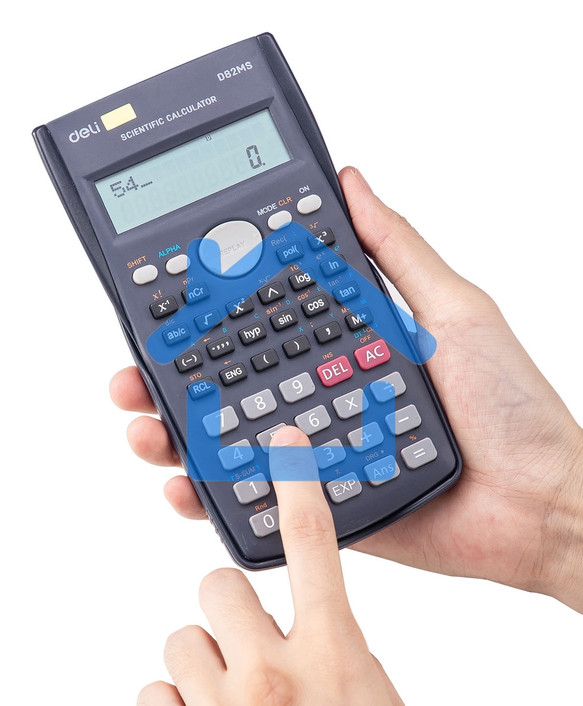 Калькулятор научный Deli ED82MS темно-синий 10+2-разр.