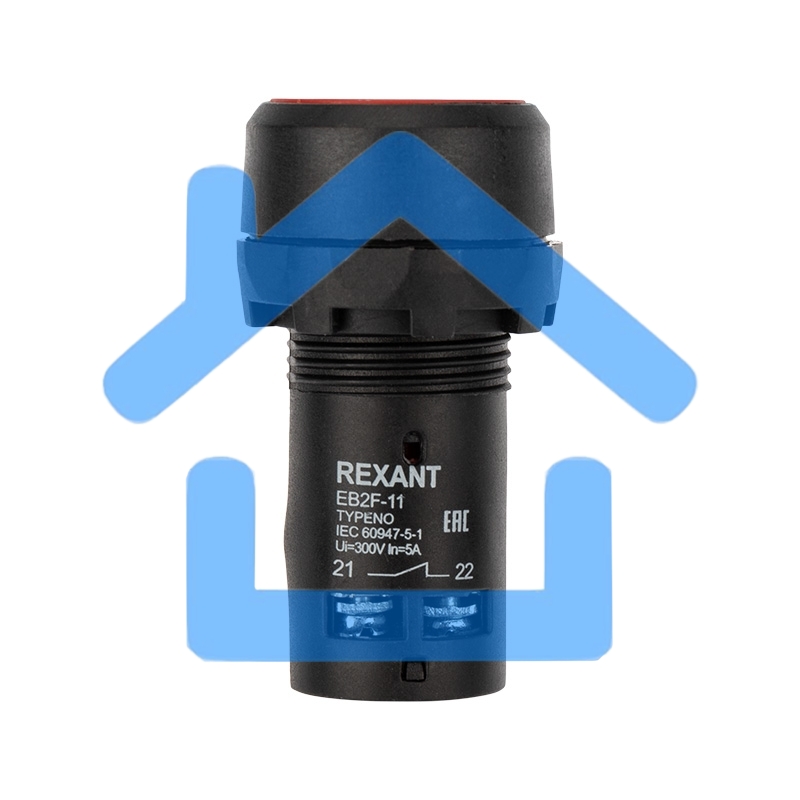 Кнопка EB22 возвратная желтая NO+NC 230 В Rexant