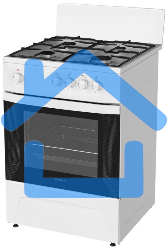 Плита газовая Darina C 1001 W белый/черный, конфорок 4 шт, духовка 50 л, 60 см x 85 см x 60 см