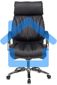 Кресло руководителя Бюрократ T-9904NSL черный, кожа, с подголов. крестовина металл хром