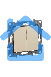 Механизм выключателя 2-кл. СП Etika 10АX безвинт. зажимы сл. кость Leg 672302