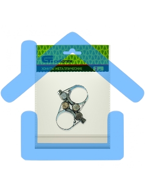 Хомуты металлические, силовые 23-25 мм, ширина 18 мм, шарнирные, W1, 2 шт. Сибртех