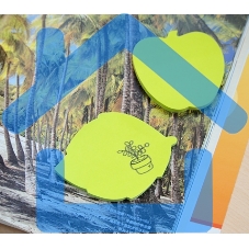 Блок самоклеящийся бумажный Stick`n 21180 70x70мм, 50 листов, 70 г/м2, неон, зеленый вырубной 