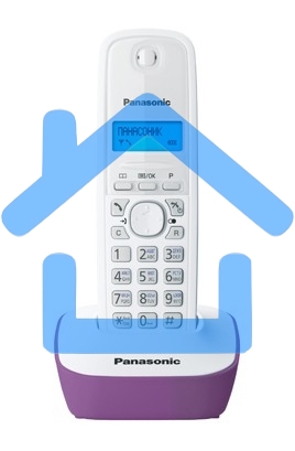 Телефон беспроводной (DECT) Panasonic KX-TG1611RUF (сиреневый) АОН, Caller ID,12 мелодий звонка,подсветка дисплея,поиск трубки