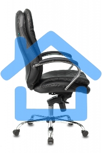 Кресло руководителя Бюрократ T-9950/BLACK черный, кожа, крестовина хром