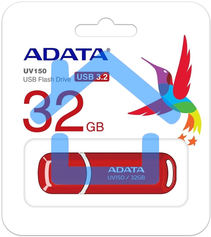 Флешка USB R/W ADATA Flash Drive 32Gb UV150 AUV150-32G-RRD USB3.0, Red