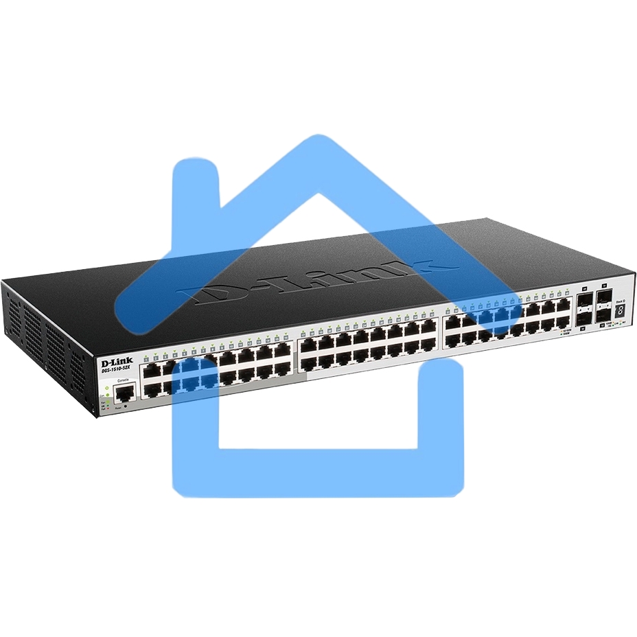 Коммутатор D-Link DGS-1510-52X/A2A Настраиваемый стекируемый коммутатор SmartPro уровня 2+ с 48 портами 10/100/1000Base-T и 4 портами 10Gbase-X SFP+