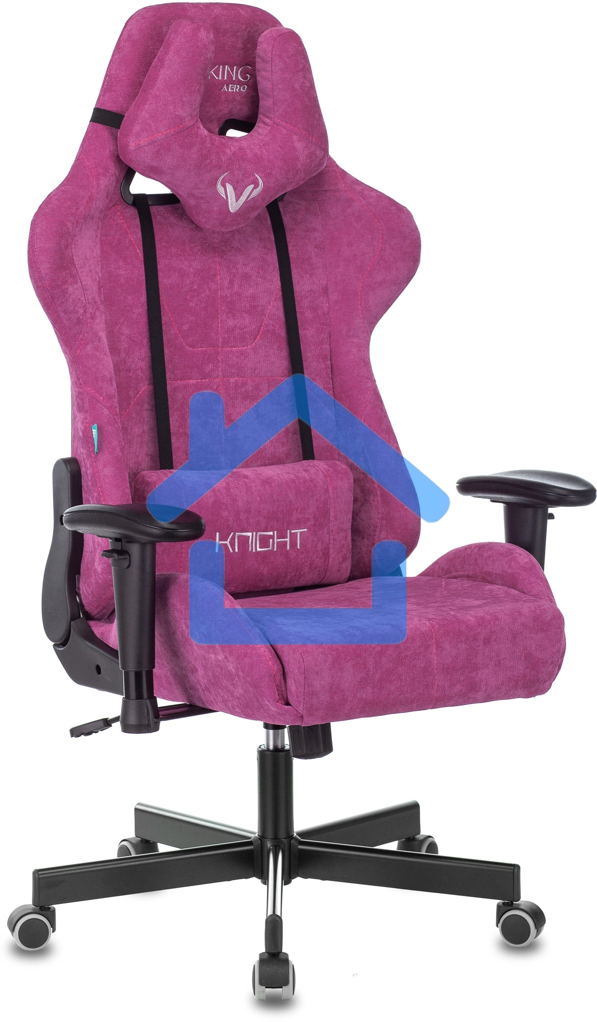 Кресло игровое Бюрократ VIKING KNIGHT LT15 FABRIC малиновый крестовина металл/пластик