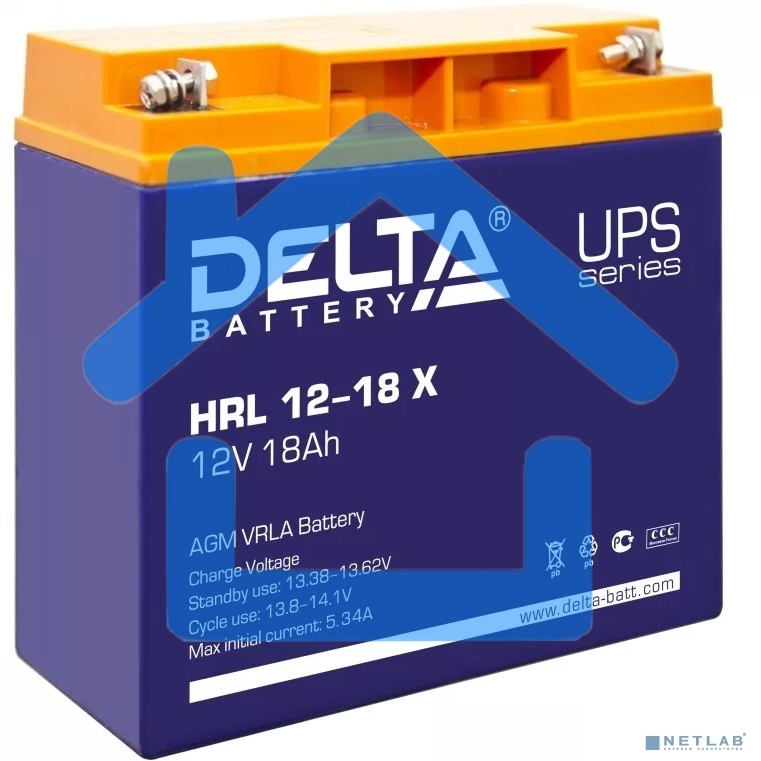 Батарея Delta HRL 12-18 X (17.8 А\ч, 12В) свинцово- кислотный аккумулятор