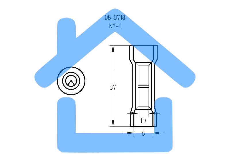 Соединительная гильза изолированная термоусаживаемая L-37 мм 0.5-1 мм² (ГСИ-т 1.0/ГСИ-т 0,5-1,0) красная Rexant