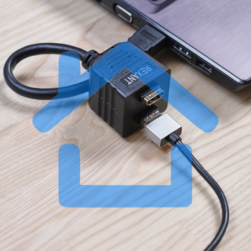 Переходник Rexant штекер HDMI - 2 гнезда HDMI с проводом, черный (10 шт./уп.)