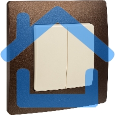 Механизм выключателя 2-кл. СП Etika 10АX безвинт. зажимы сл. кость Leg 672302