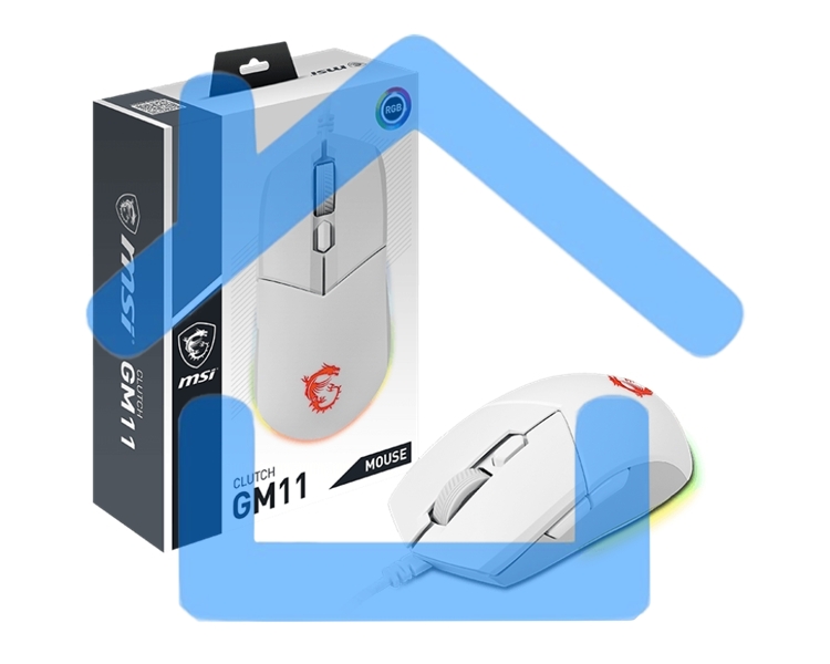 Мышь проводная MSI Clutch GM11 белый оптическая (5000dpi) USB (5but)
