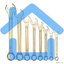 Набор ключей комбинированных Rexant (8-11, 13, 14, 17, 19 мм), 8 шт., желтый цинк