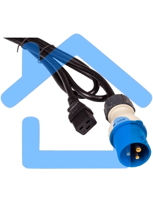 Шнур питания Lanmaster C19-I309 Male, 3х2.5, 220В, 16А, черный, 2.5 метра