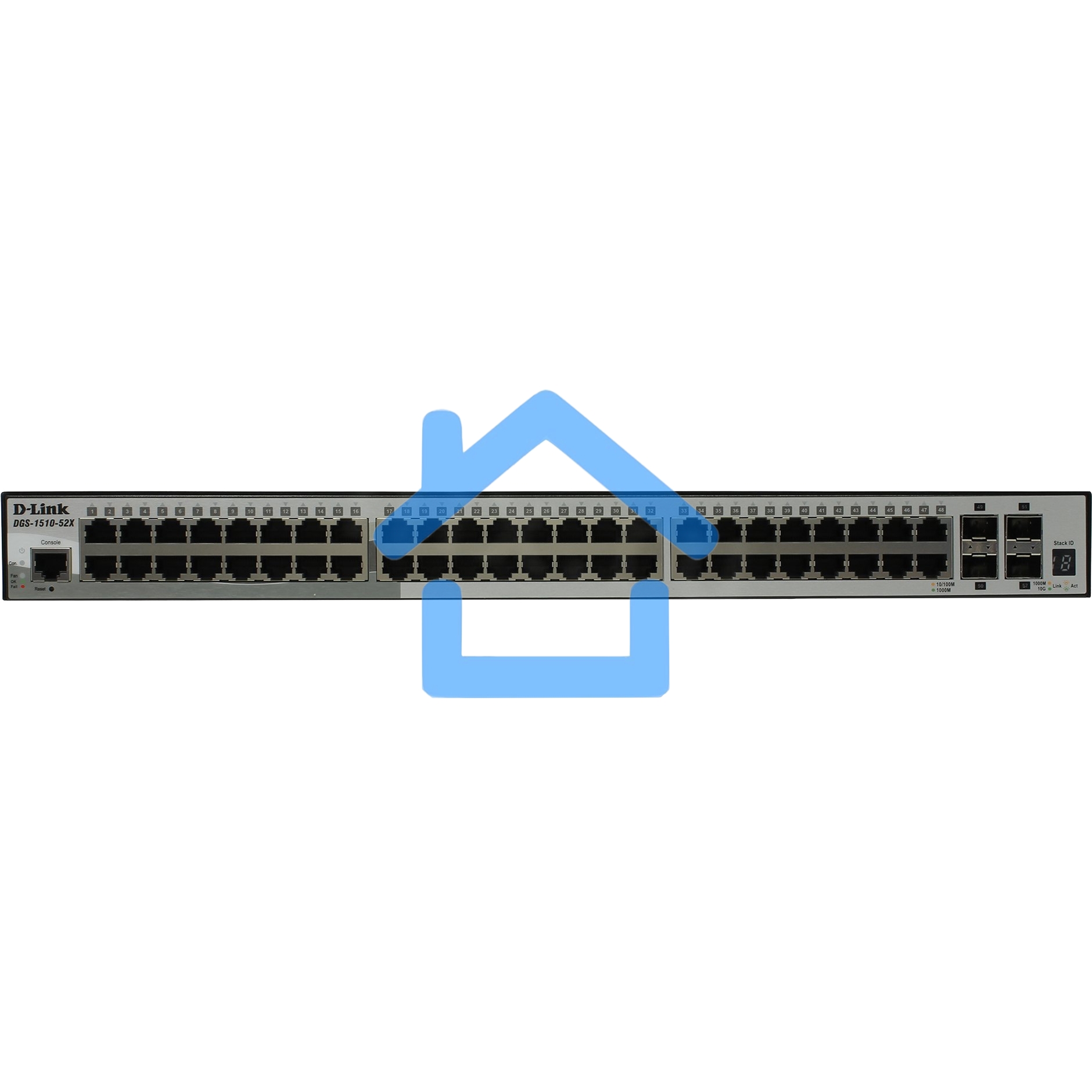 Коммутатор D-Link DGS-1510-52X/A2A Настраиваемый стекируемый коммутатор SmartPro уровня 2+ с 48 портами 10/100/1000Base-T и 4 портами 10Gbase-X SFP+