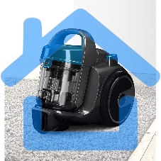 Пылесос Bosch BGS05A220 Global синий/серый, 700/800 Вт, уборка сухая, пылесборник контейнер 1.5 л